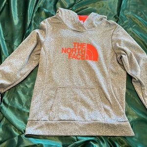NorthFace hoodie! Grey & bright orange